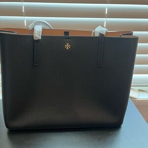 BRAND NEW!!! Tory Burch Black Leather Structured Tote